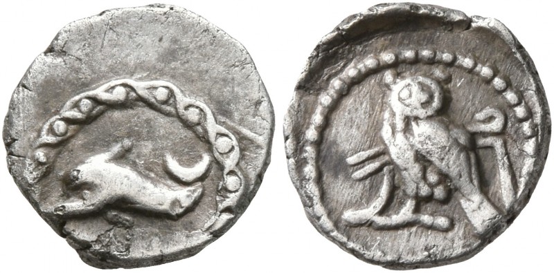 PHOENICIA. Tyre. Circa 393-358 BC. 1/24 Shekel (Silver, 10 mm, 0.59 g, 4 h). Dol...