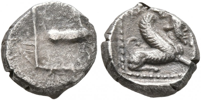 SAMARIA. 'Middle Levantine' Series. Circa 375-333 BC. Obol (Silver, 8 mm, 0.69 g...