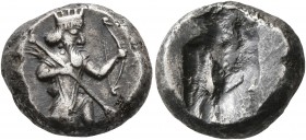 PERSIA, Achaemenid Empire. Time of Darios I to Xerxes II, circa 485-420 BC. Siglos (Silver, 15 mm, 5.37 g), Lydo-Milesian standard, Sardes. Persian ki...
