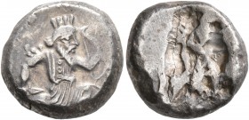 PERSIA, Achaemenid Empire. Time of Artaxerxes II to Artaxerxes III, circa 375-340 BC. Siglos (Silver, 15 mm, 5.56 g), Lydo-Milesian standard, Sardes o...