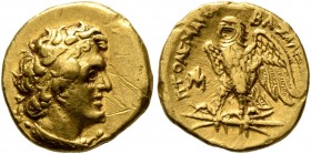 PTOLEMAIC KINGS OF EGYPT. Ptolemy I Soter, 305-282 BC. Tetarte (Gold, 11 mm, 1.77 g, 1 h), Alexandria, circa 294-282. Diademed head of Ptolemy I to ri...