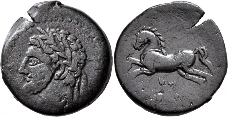 KINGS OF NUMIDIA. Massinissa or Micipsa, 203-148 BC or 148-118 BC. AE (Bronze, 2...