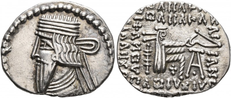 KINGS OF PARTHIA. Pakoros I, circa 78-120. Drachm (Silver, 21 mm, 3.74 g, 12 h),...