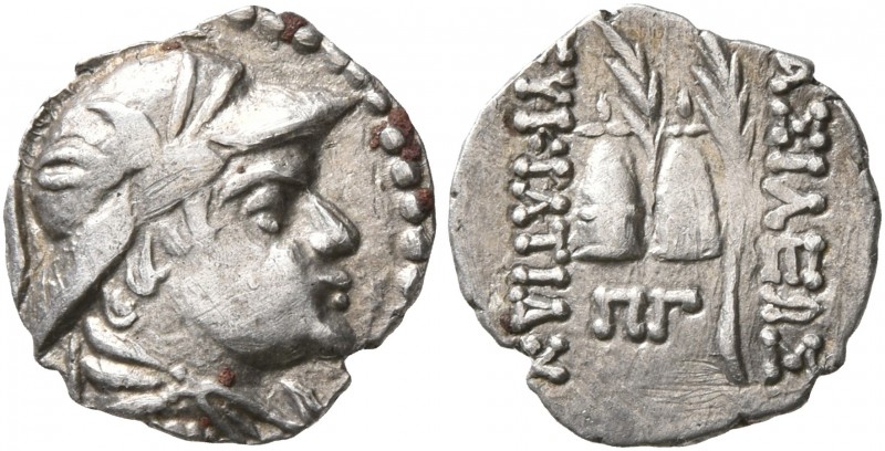 BAKTRIA, Greco-Baktrian Kingdom. Eukratides I, circa 170-145 BC. Obol (Silver, 1...