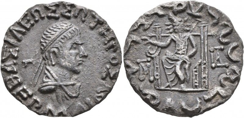 BAKTRIA, Indo-Greek Kingdom. Hermaios, circa 105-90 BC. Tetradrachm (Silver, 25 ...