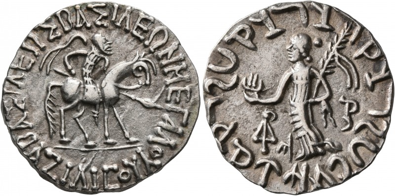 INDO-SKYTHIANS. Azilizes, circa 85-45/35 BC. Tetradrachm (Silver, 25 mm, 9.57 g,...