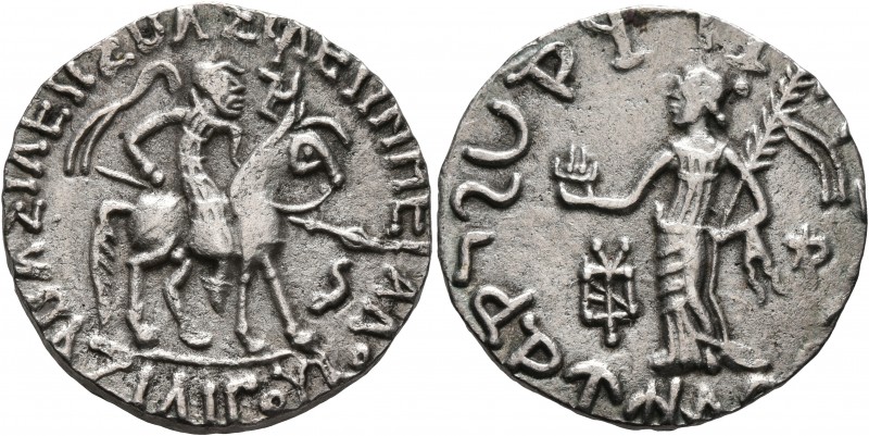 INDO-SKYTHIANS. Azilizes, circa 85-45/35 BC. Tetradrachm (Silver, 25 mm, 9.37 g,...