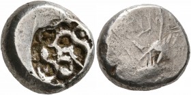 INDIA, Pre-Mauyran (Chambal Valley). Matsya Janapada. Circa 500-400 BC. 1/2 Vimshatika (Silver, 12 mm, 2.73 g). Single punch: a cross depicting pachis...