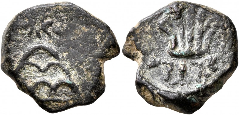 INDIA, Post-Mauryan (Punjab). Taxila (local coinage). AE (Bronze, 16 mm, 3.57 g,...