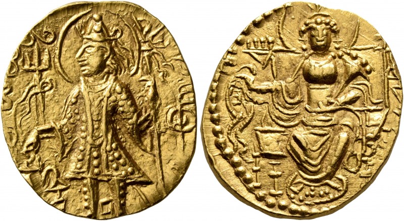 INDIA, Kushan Empire. Vasishka, circa 240-250. Dinar (Gold, 22 mm, 7.88 g, 11 h)...