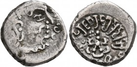 INDIA, Gupta Empire. First Dynasty. Skandagupta Kramaditya, circa 455-467. Drachm (Silver, 13 mm, 1.70 g, 4 h). Bust of Skandagupta to right, wearing ...