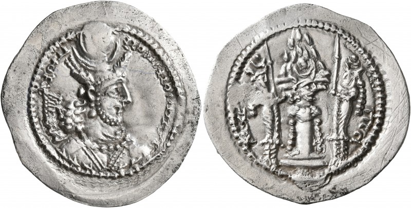 SASANIAN KINGS. Bahram V, 420-438. Drachm (Silver, 29 mm, 3.64 g, 3 h), ART (Ard...