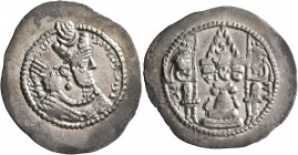 SASANIAN KINGS. Bahram V, 420-438. Drachm (Silver, 31 mm, 4.15 g, 4 h), AY (Eran-Khwarrah-Shapur). MZDYSN BGY WLHL'N MLKAn MLKA ('Worshipper of Lord M...