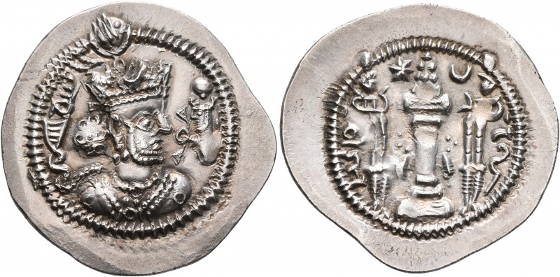 SASANIAN KINGS. Jamasp, 497-499. Dirham (Silver, 29 mm, 4.20 g, 3 h), WH (Weh-An...