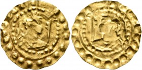 LOCAL ISSUES, Silk Road Region. Circa 5th-8th centuries. Bracteate (Gold, 22 mm, 0.88 g, 12 h), imitating an issue of Sri Sahi, a Western Turkish rule...