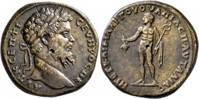 THRACE. Pautalia. Septimius Severus, 193-211. Tetrassarion (Orichalcum, 29 mm, 18.07 g, 2 h), C. Caecina Largus, legatus Augusti pro praetore provinci...