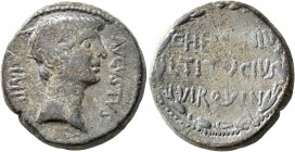 MACEDON. Uncertain. Augustus, 27 BC-AD 14. AE (Bronze, 23 mm, 10.00 g, 1 h), C. Herennius and L. Titucius, duoviri quinquennalis. IMP - AVGVSTVS Bare ...