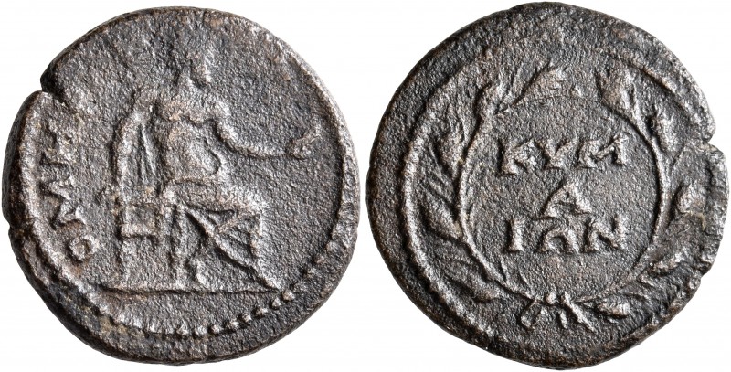 AEOLIS. Cyme. Pseudo-autonomous issue. Assarion (Bronze, 20 mm, 5.00 g, 12 h), t...