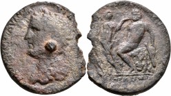 IONIA. League of Thirteen Cities. Antoninus Pius, 138-161. Medallion (Orichalcum, 42 mm, 39.00 g, 1 h), Sardis, Marcus Claudius Fronto, asiarch and ar...