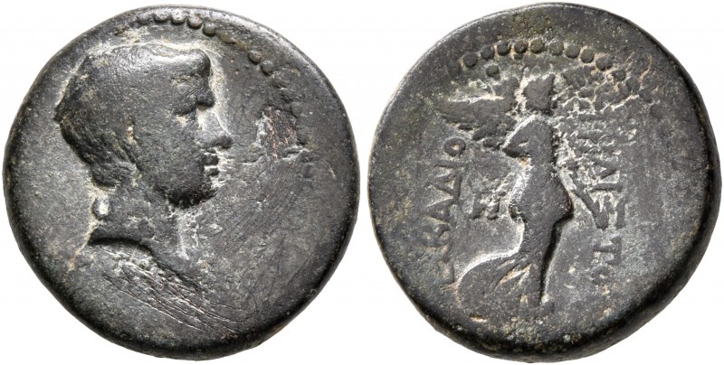 IONIA. Smyrna. Britannicus, 41-55. Hemiassarion (Bronze, 17 mm, 3.77 g, 12 h), P...