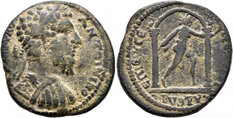 LYDIA. Philadelphia. Marcus Aurelius, 161-180. Tetrassarion (Bronze, 28 mm, 12.9...