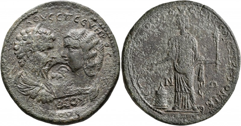 CARIA. Stratonicaea. Septimius Severus, with Julia Domna, 193-211. Hexassarion (...
