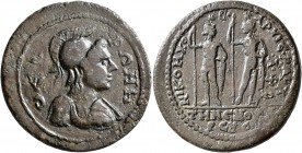 PHRYGIA. Temenothyrae. Pseudo-autonomous issue. Hexassarion (Bronze, 33 mm, 16.54 g, 7 h), Nikomachos, first archon for the second time. Time of Phili...