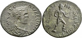 PISIDIA. Cremna. Aurelian, 270-275. AE (Bronze, 33 mm, 11.89 g, 7 h). IMP C S L DOM AVRELIANO Laureate, draped and cuirassed bust of Aurelian to right...