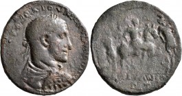CILICIA. Epiphanea. Maximinus I, 235-238. Hexassarion (Bronze, 35 mm, 24.76 g, 7 h), CY 303 = 235/6. ΑYΤO ΚAI ΓA Ι ΟYΗ ΜΑΞΙΜЄΙΝΟС Laureate, draped and...