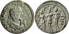 CILICIA. Syedra. Gallienus, 253-268. 11 Assaria (Bronze, 29 mm, 14.52 g, 1 h). AYT KAI ΠO ΛIK ΓAΛΛIHNOC CЄB Laureate, draped and cuirassed bust of Gal...
