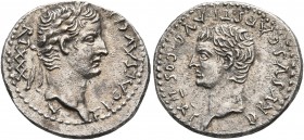 CAPPADOCIA. Caesaraea-Eusebia. Tiberius, with Drusus Caesar, 14-37. Drachm (Silver, 19 mm, 3.73 g, 11 h), 33/4. TI•CAES•AVG•P•M• TR •P•XXXV Laureate h...