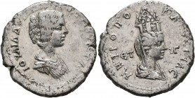CAPPADOCIA. Caesaraea-Eusebia. Julia Domna, Augusta, 193-217. Tridrachm (Silver, 25 mm, 8.32 g, 7 h), RY 13 of Septimius Severus = 204/5. IOYΛIA ΔOMNA...