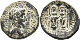 ASIA MINOR. Uncertain. Augustus, 27 BC-AD 14. Assarion (Bronze, 20 mm, 5.16 g, 12 h), T. Vomanius and M. Memium Flamininus, duoviri, 26 BC. [IMP CA]ES...
