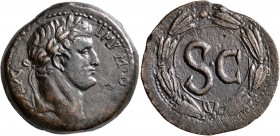 SYRIA, Seleucis and Pieria. Antioch. Otho, 69. 'Dupondius' (Bronze, 28 mm, 13.55 g, 1 h). IMP M O[THO CAE] AVG Laureate head of Otho to right. Rev. La...