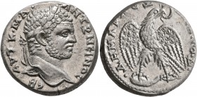 SYRIA, Seleucis and Pieria. Antioch. Caracalla, 198-217. Tetradrachm (Billon, 25 mm, 14.24 g, 6 h), 213-217 (probably circa 214-215). ΑΥΤ Κ•Μ•Α•ΑΝΤΩΝЄ...