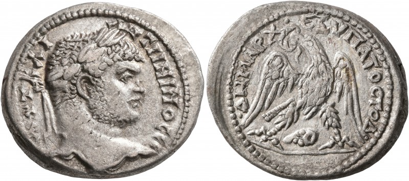 SYRIA, Coele-Syria. Damascus. Caracalla, 198-217. Tetradrachm (Billon, 28 mm, 13...