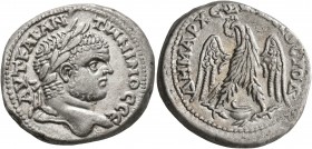 PHOENICIA. Berytus. Caracalla, 198-217. Tetradrachm (Billon, 27 mm, 14.34 g, 6 h), 215-217. AYT•KAI•ANTωNINOC CЄ Laureate head of Caracalla to right. ...