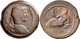 EGYPT. Alexandria. Hadrian, 117-138. Drachm (Bronze, 35 mm, 26.46 g, 1 h), RY 12 = 127/8. ΑΥΤ ΚΑΙ ΤΡΑΙ ΑΔΡΙΑ CЄΒ Laureate, draped and cuirassed of Had...
