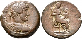 EGYPT. Alexandria. Hadrian, 117-138. Diobol (Bronze, 24 mm, 8.76 g, 12 h), RY 16 = 131/2. ΑΥΤ ΚΑΙ ΤΡΑΙ ΑΔΡΙΑ CЄΒ Laureate, draped and cuirassed bust o...