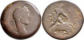 EGYPT. Alexandria. Antoninus Pius, 138-161. Drachm (Bronze, 34 mm, 28.62 g, 1 h), RY 6 = 141/2. [AΥT K T AIΛ AΔP ANTωNINOC ЄΥCЄB] Laureate head of Ant...