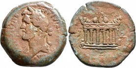 EGYPT. Alexandria. Antoninus Pius, 138-161. Drachm (Bronze, 34 mm, 26.56 g, 12 h), RY 17 = 153/4. [AΥT K T AIΛ] AΔP [ANTω]NINOC CЄB ЄΥC Laureate and d...