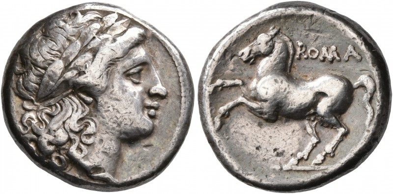 Anonymous, circa 235 BC. Didrachm (Silver, 19 mm, 6.69 g, 12 h). Laureate head o...