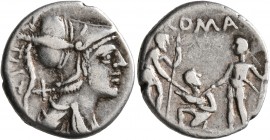 Ti. Veturius, 137 BC. Denarius (Silver, 18 mm, 3.91 g, 7 h), Rome. Helmeted and draped bust of Mars to right; behind, X and T•I• VET. Rev. Oath-taking...