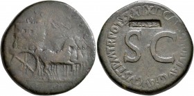 Julia Augusta (Livia), Augusta, 14-29. Sestertius (Orichalcum, 32 mm, 27.63 g, 12 h), Rome, struck under Tiberius, 36-37. Empty horse-drawn quadriga t...
