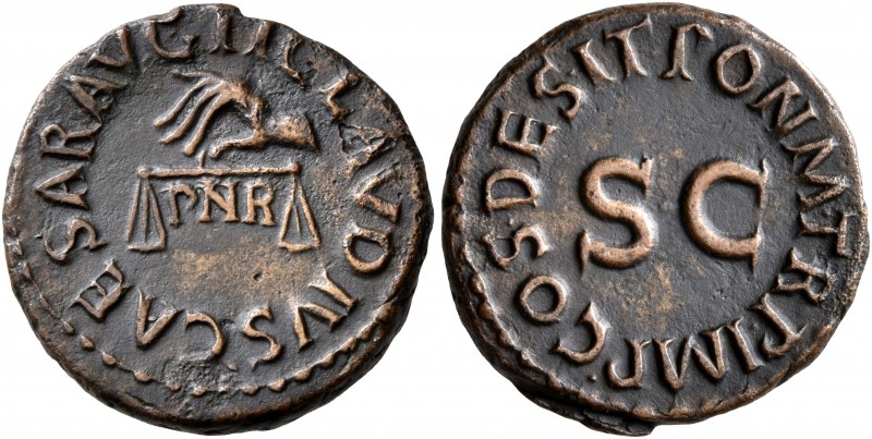 Claudius, 41-54. Quadrans (Copper, 17 mm, 3.11 g, 6 h), Rome, 25 January-3 Decem...