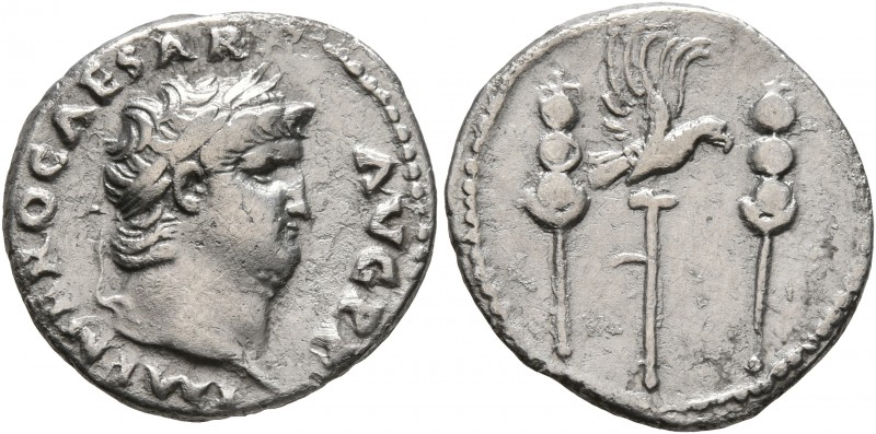 Nero, 54-68. Denarius (Silver, 19 mm, 3.06 g, 5 h), Rome, circa 67-68. IMP NERO ...