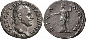 Galba, 68-69. Denarius (Silver, 18 mm, 3.09 g, 5 h), Rome, July 68-January 69. IMP SER GALBA CAESAR AVG P M Laureate head of Galba to right. Rev. DIVA...