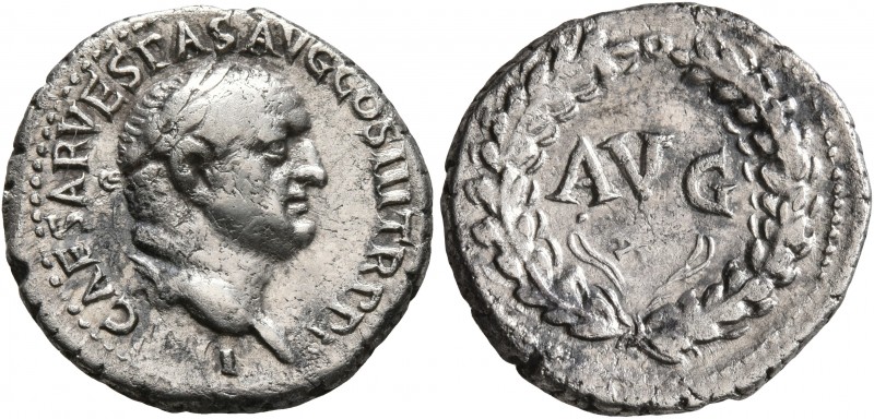 Vespasian, 69-79. Denarius (Silver, 17 mm, 2.28 g, 7 h), Ephesus, 71. IMP CAESAR...