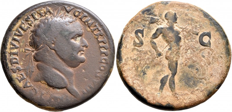 Titus, 79-81. Sestertius (Orichalcum, 35 mm, 24.81 g, 7 h), uncertain mint (in T...