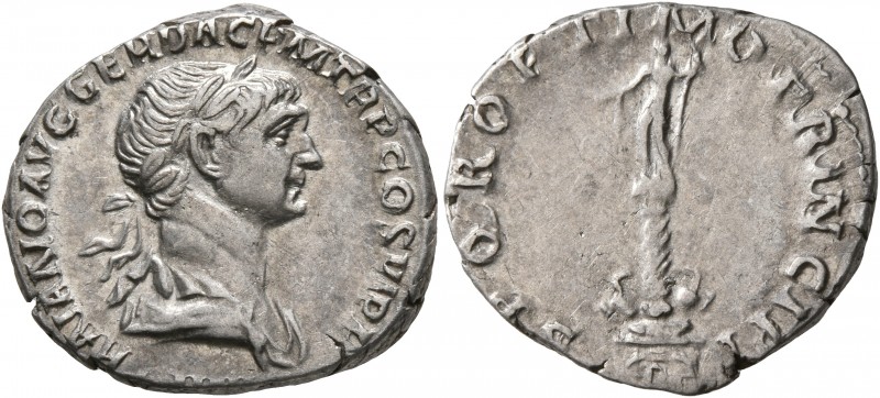 Trajan, 98-117. Denarius (Silver, 19 mm, 3.41 g, 6 h), Rome, 113-114. IMP TRAIAN...